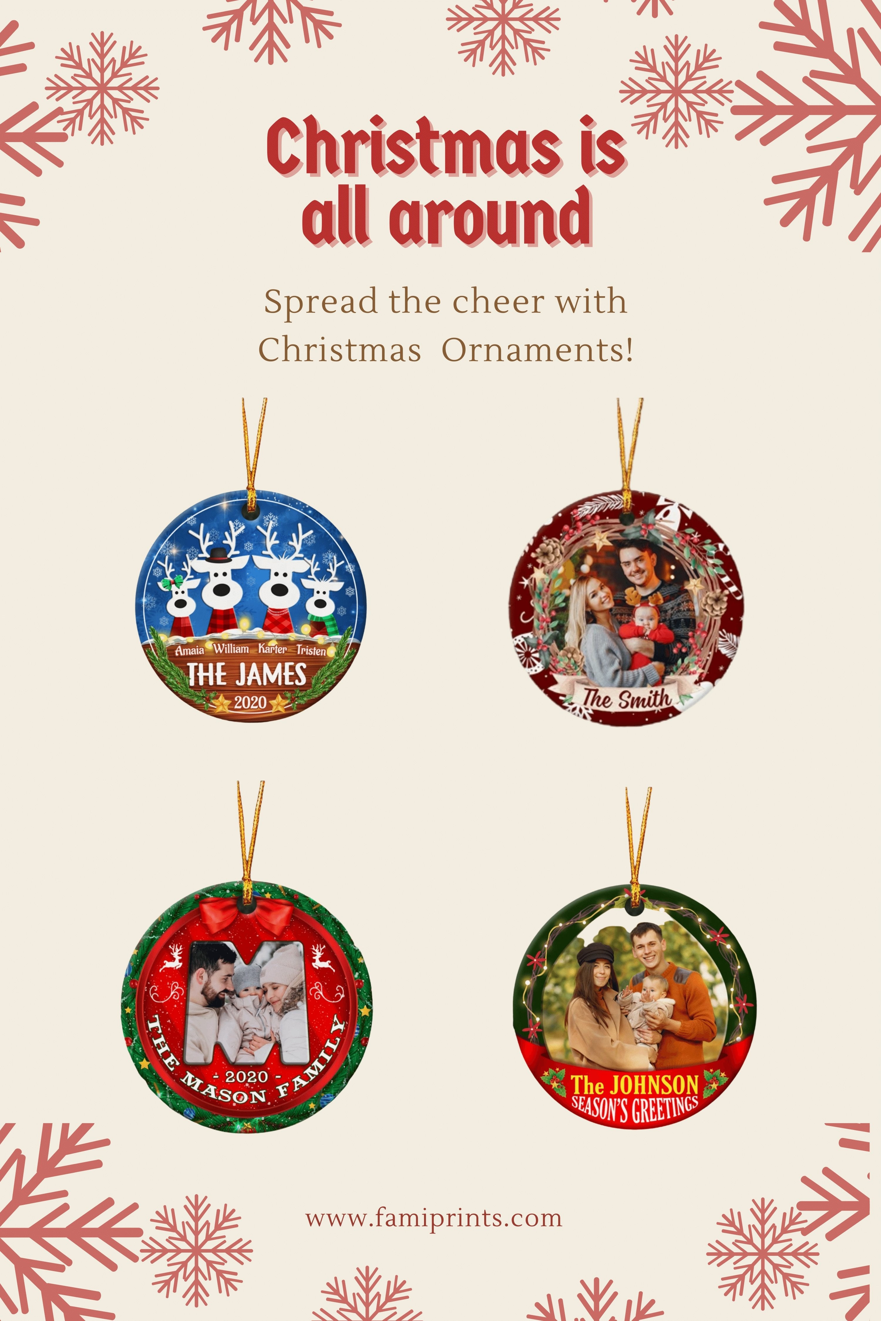 Family Personalized Christmas Ornaments | FamiPrints | Trending Personalized Family Gifts