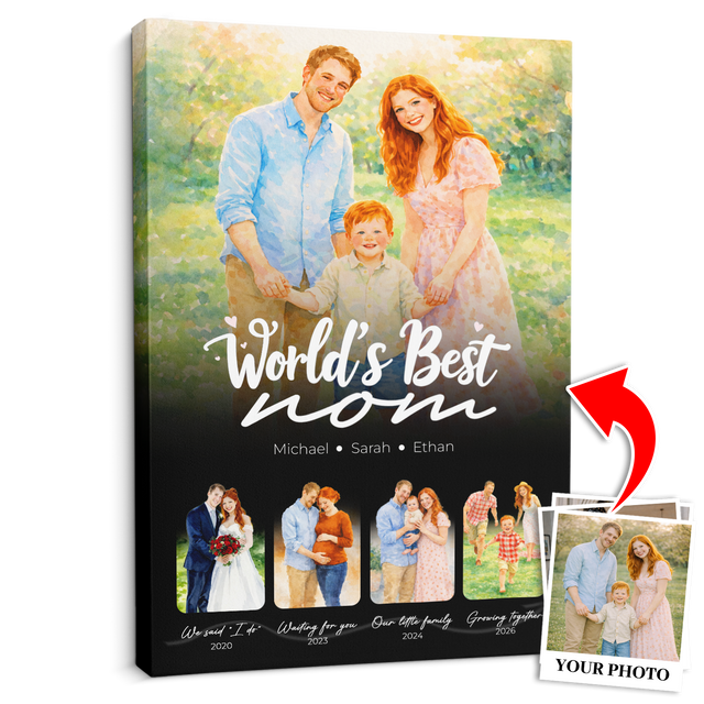 Personalized World’s Best Mom Canvas, Mother’s Day Gift