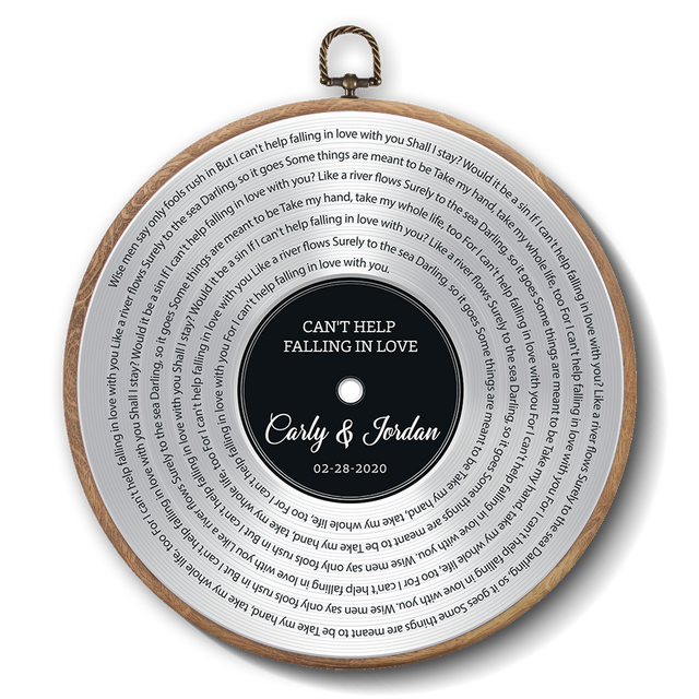 Personalized Song Lyrics Vinyl Record - Framed Round Wall Art - FLORA02