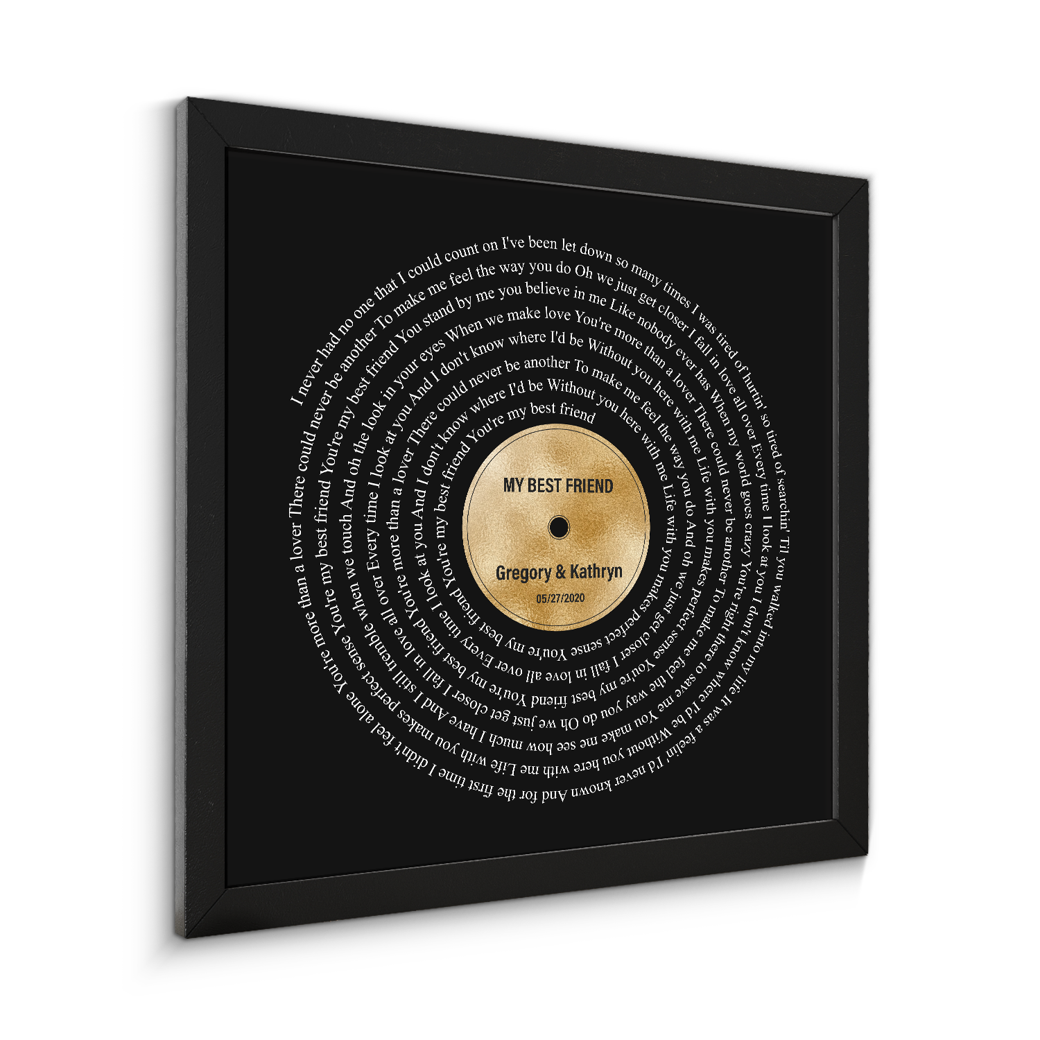Personalized Song Lyrics On Framed Art Print, Golden Anniversary Gift