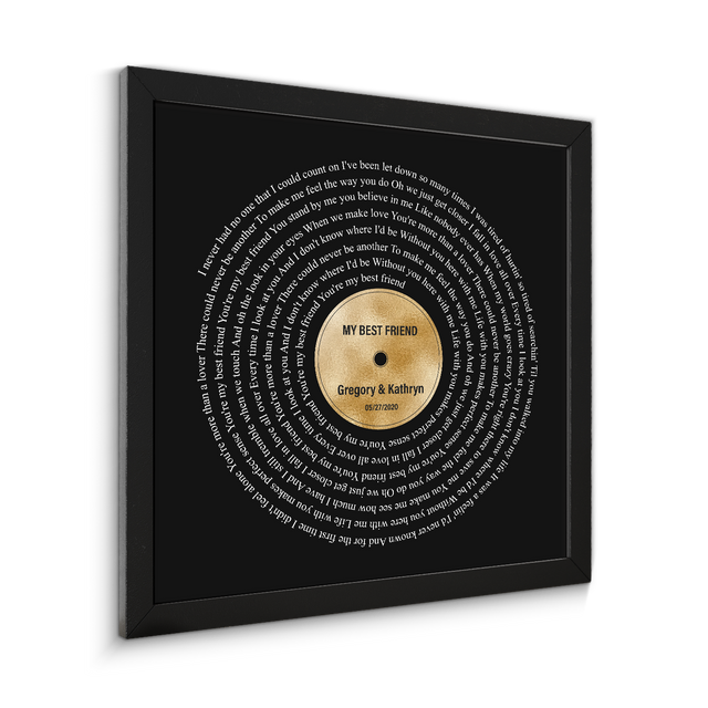 Personalized Song Lyrics On Framed Art Print, Golden Anniversary Gift