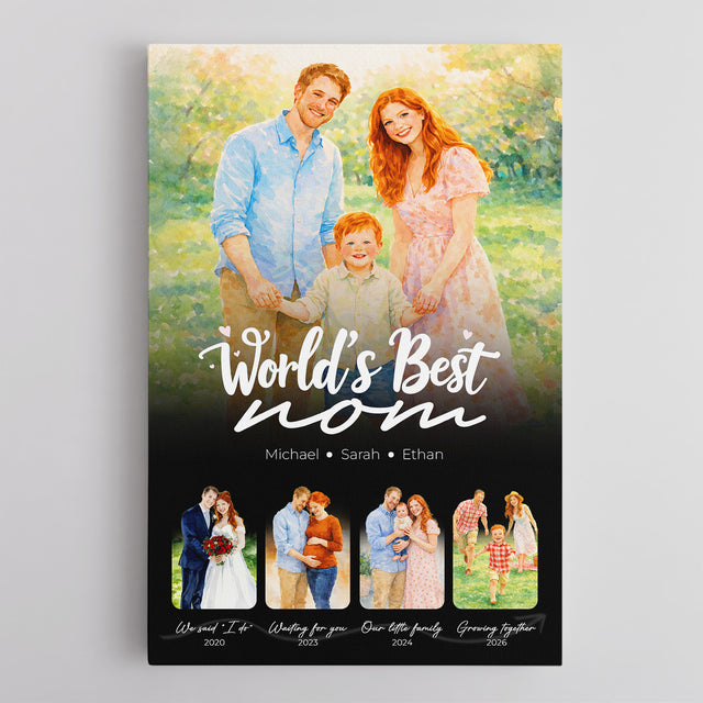 Personalized World’s Best Mom Canvas, Mother’s Day Gift