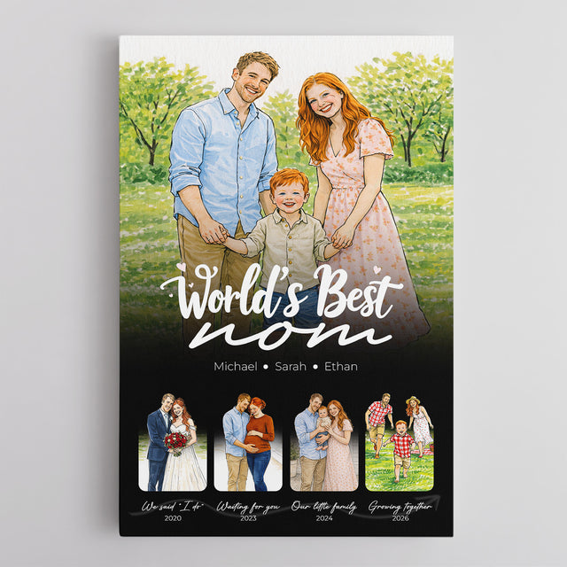 Personalized World’s Best Mom Canvas, Mother’s Day Gift