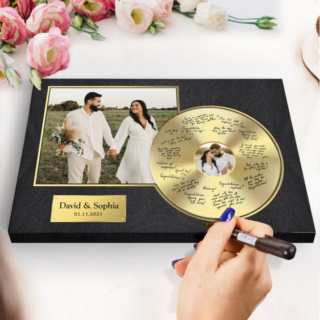 Custom Photo Wedding Guest Book Canvas Print, Wedding Guest Book Alternative