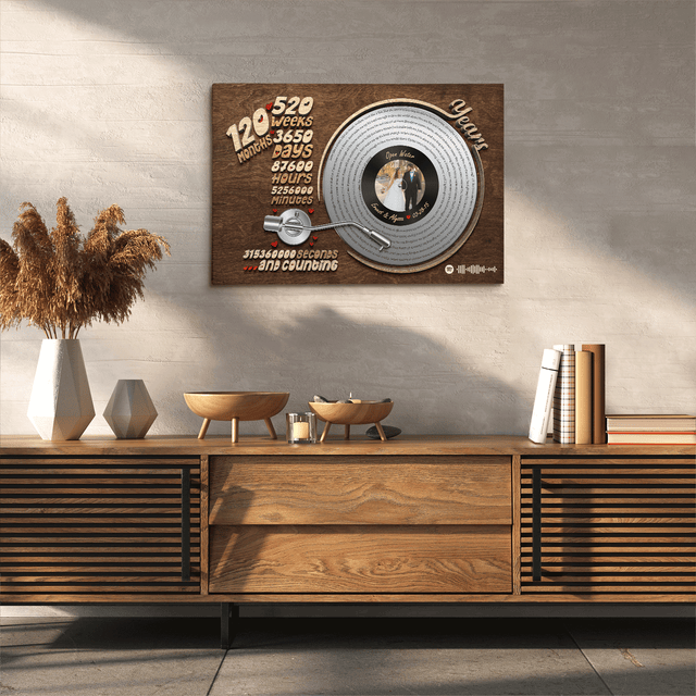 Spiral lyrics anniversary print with names and wedding date