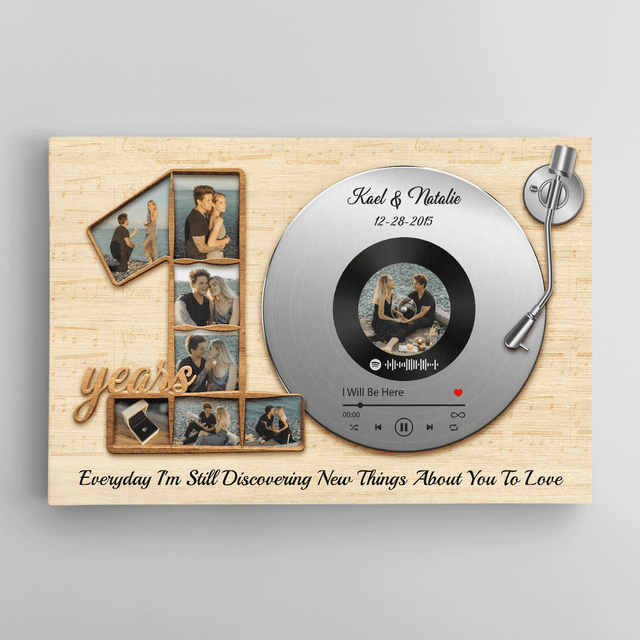 Personalized canvas gift for 10 year wedding anniversary