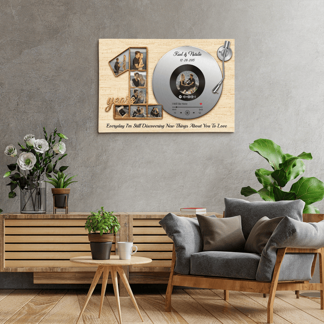 Personalized vinyl record artwork for married couples