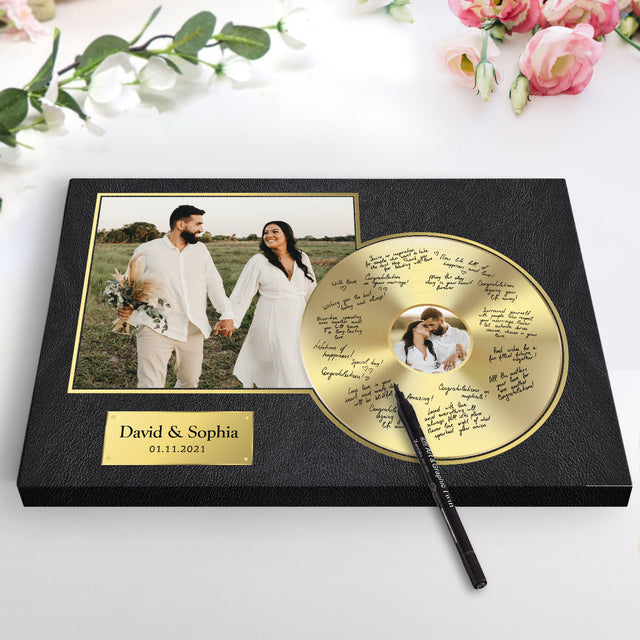 Custom Photo Wedding Guest Book Canvas Print, Wedding Guest Book Alternative
