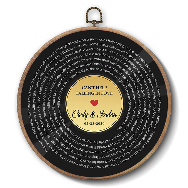 Personalized Song Lyrics Vinyl Record - Framed Round Wall Art - FLORA01