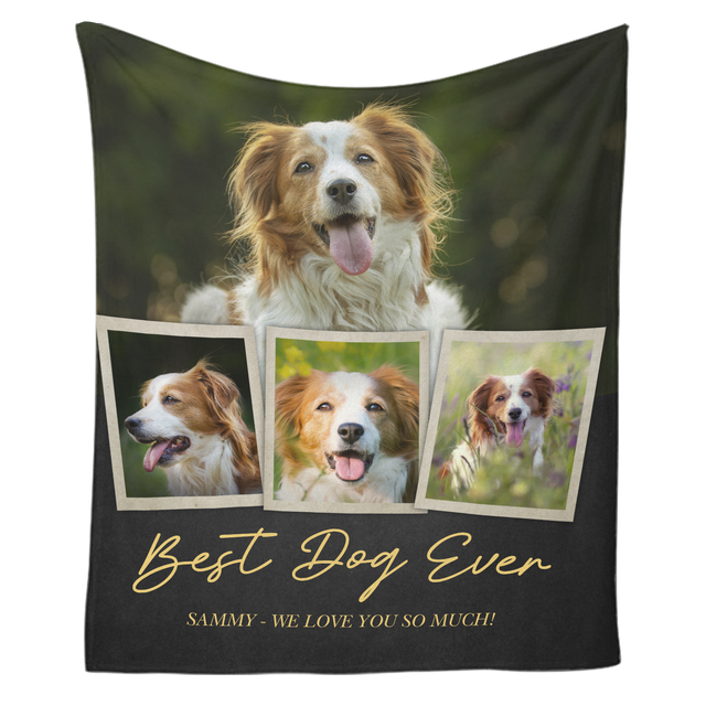 Best Dog Ever - Personalized Pet Photo Blanket