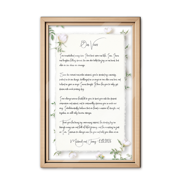 Personalized Wedding Vows 2 Layered Mix Wooden Art 8x12 inch TN02