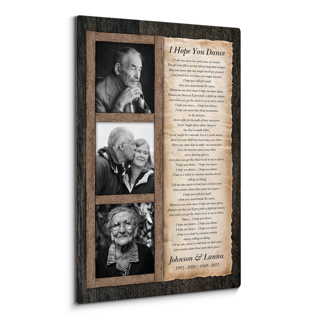 Personalized Memorial Photo Collage & Song Lyrics Metal Print