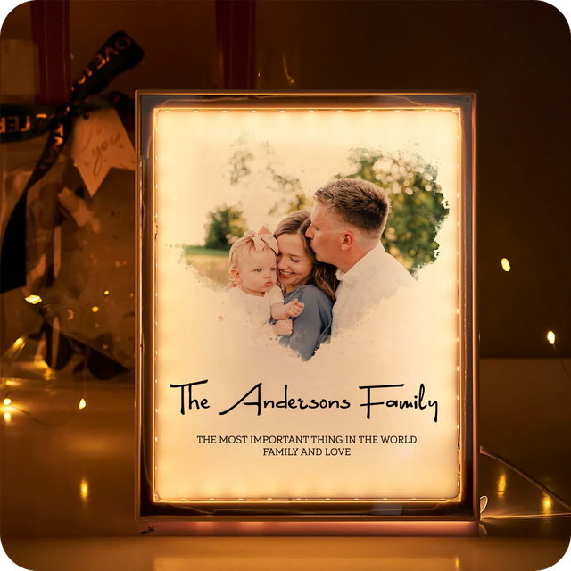 Custom Watercolor Portrait Family Name & Quotes