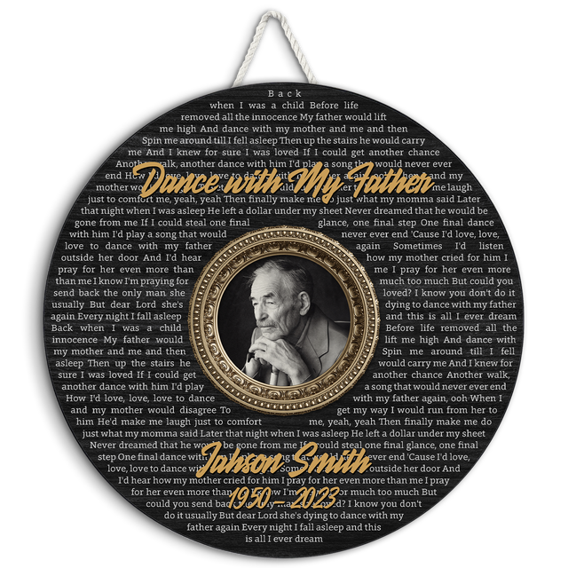 Custom Song Lyrics & Photo, Personalized Memorial Round Wood Sign