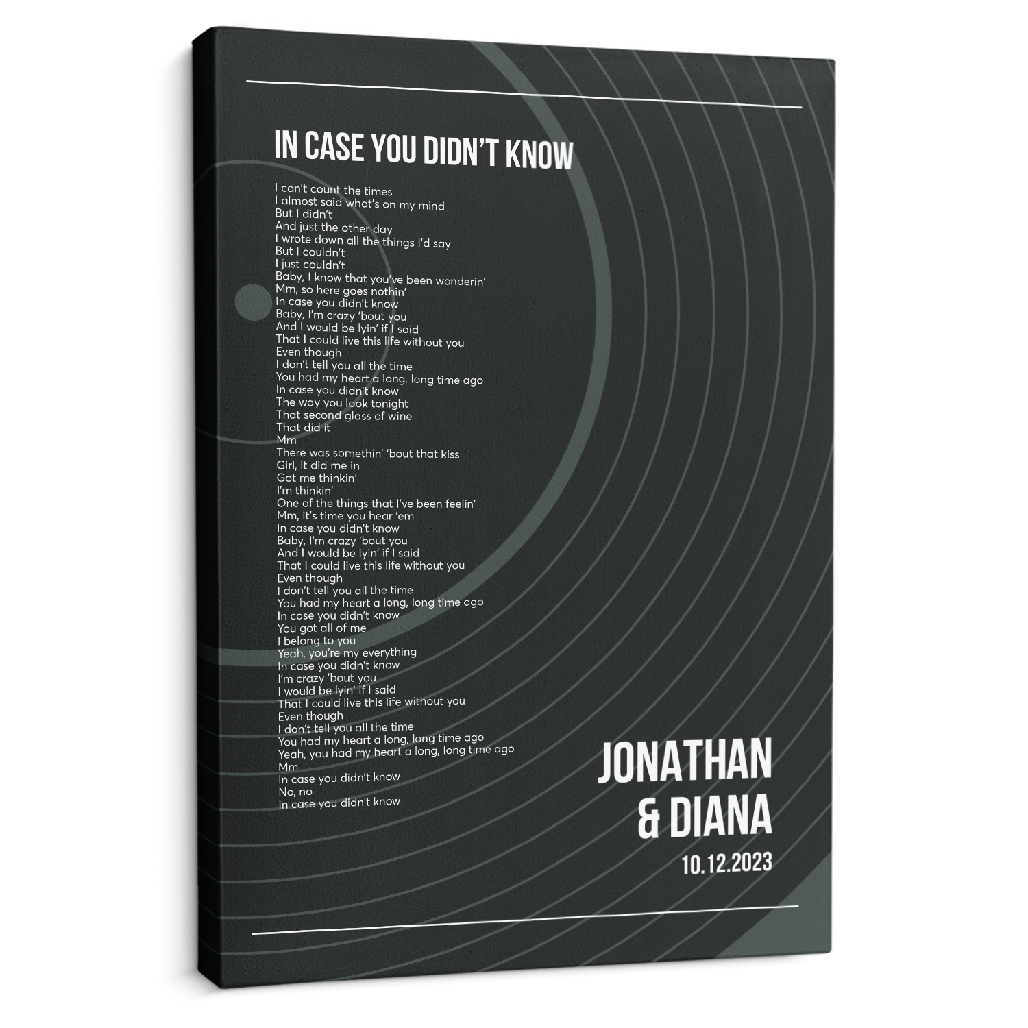 Personalized Classic Vinyl Record Canvas, Custom Song And Name