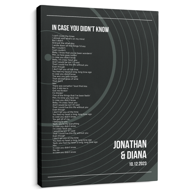 Personalized Classic Vinyl Record Canvas, Custom Song And Name