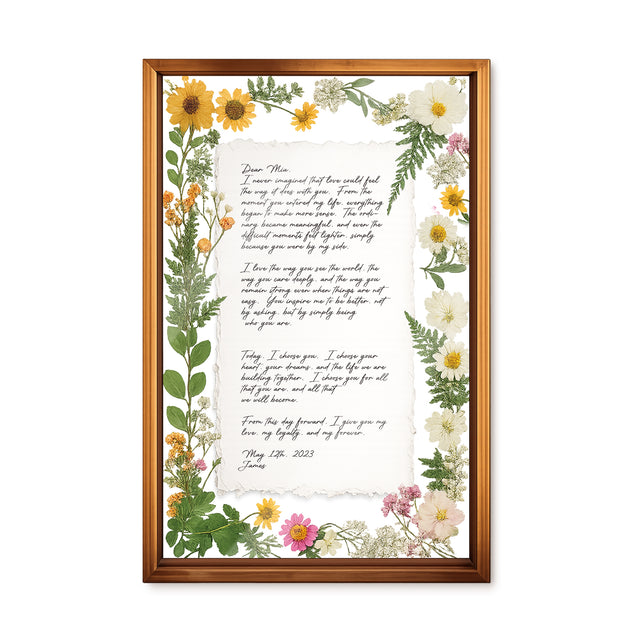 Personalized Wedding Vows 2 Layered Mix Wooden Art 8x12 inch JN03