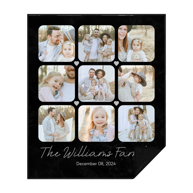 Custom Heart Collage Picnic Blanket