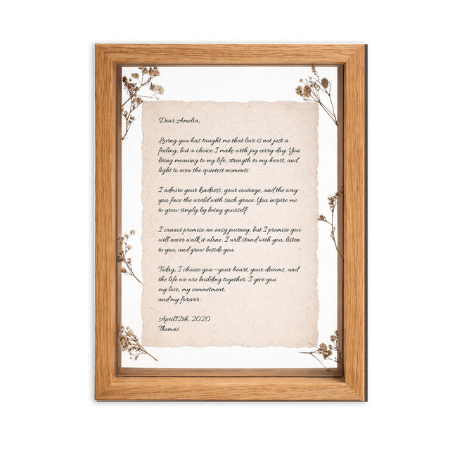 Personalized Wedding Vows 2 Layered Mix Wooden Art 8x12 inch JN01