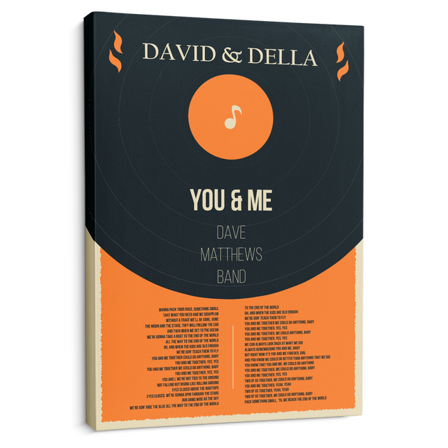 Nostalgic Vinyl Lyrics Canvas, Custom Song Lyrics And Name