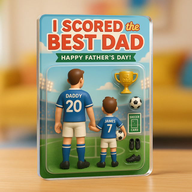 I Scored the Best Dad – Custom Soccer-Themed Acrylic Plaque