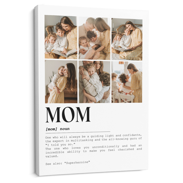 Custom Mom Definition Photo Collage Canvas Wall Art