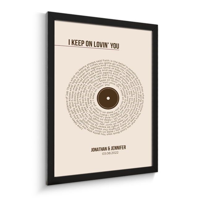 Custom Song Lyrics Print, Pastel Sand Vinyl Record Wall Art