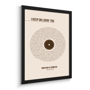 Custom Song Lyrics Print, Pastel Sand Vinyl Record Wall Art