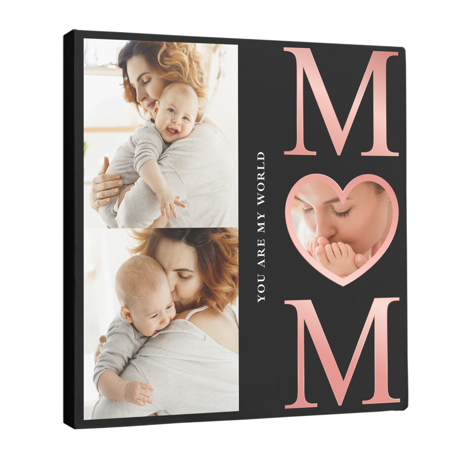 Personalized Mom Photo Collage Canvas Wall Art Custom 3 Photos