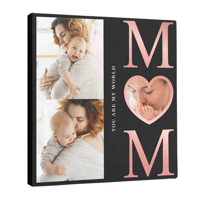 Personalized Mom Photo Collage Canvas Wall Art Custom 3 Photos