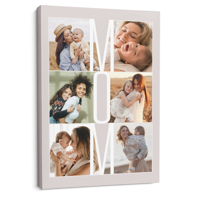 Mom Photo Collage Canvas Wall Art Custom 6 Pictures