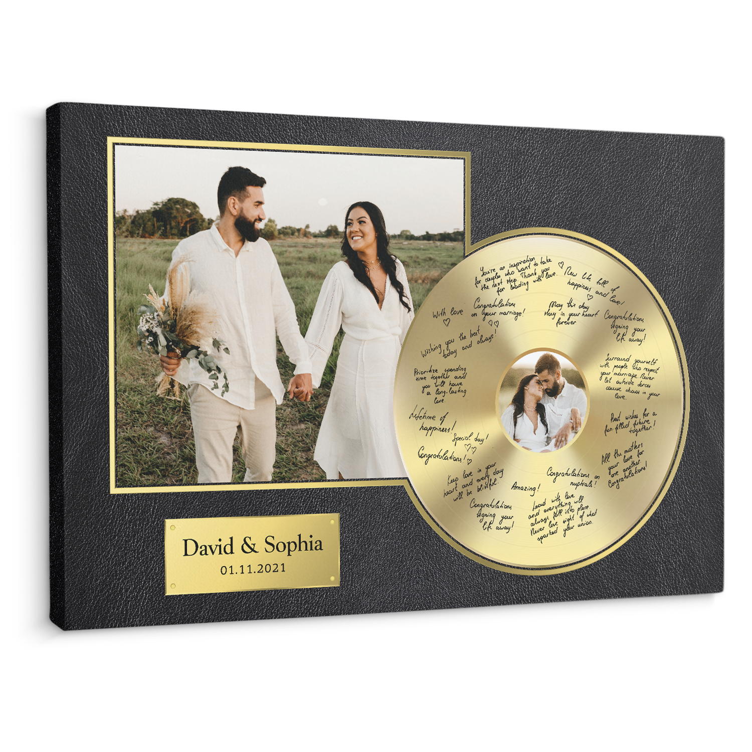 Custom Photo Wedding Guest Book Canvas Print, Wedding Guest Book Alternative