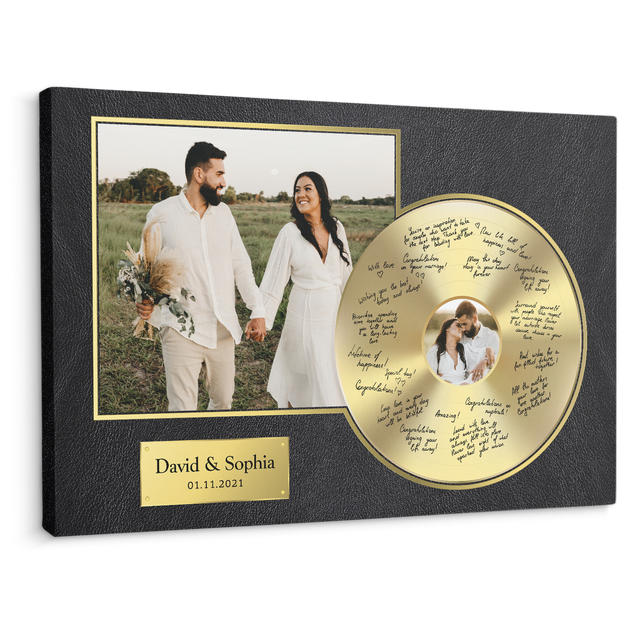 Custom Photo Wedding Guest Book Canvas Print, Wedding Guest Book Alternative