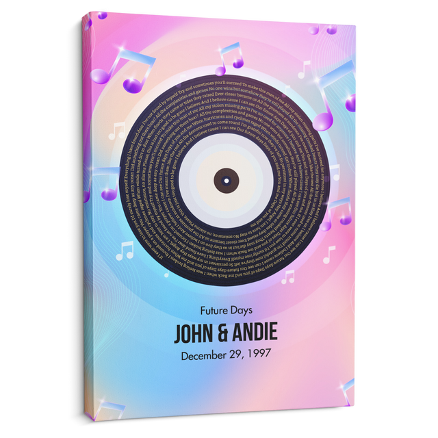 Gradient Personalized Canvas, Song Lyrics On Wall Art