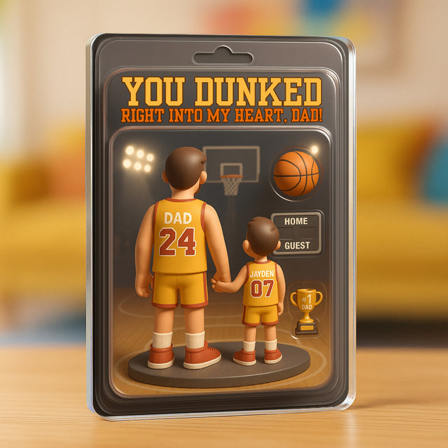 You Dunked Right Into My Heart – Custom Basketball Acrylic Plaque for Dad