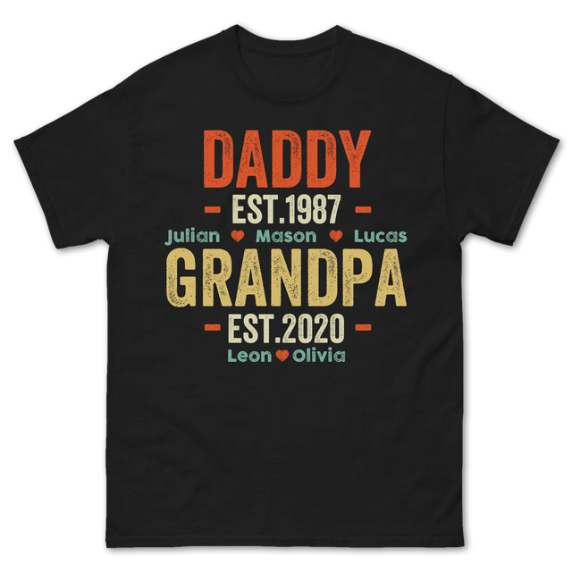 Personalized Daddy Grandpa Est shirt