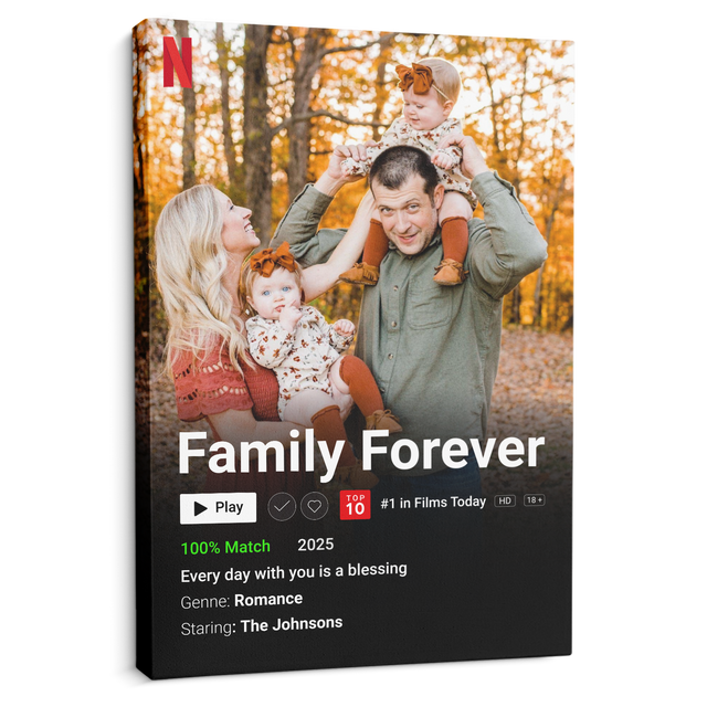 Personalized Loveflix Movie Poster Canvas
