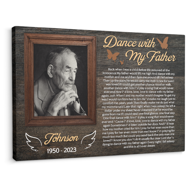 Personalized Memorial Canvas with Frame, Song Lyrics On Canvas