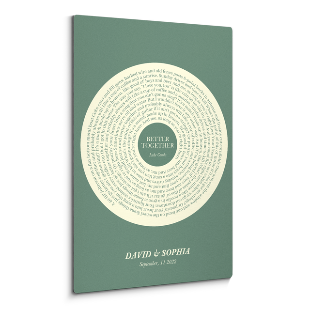 Personalized Minimal Song Lyrics Metal Print