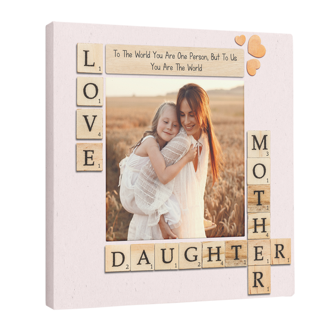Personalized Mother Daughter Photo Canvas Wall Art