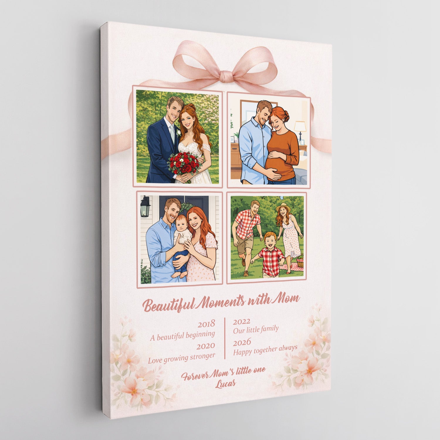 Personalized Mom Photo Collage Canvas Gift Family Moments Art
