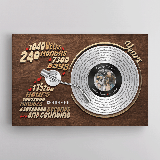 Personalized love song spiral print for 20 years together