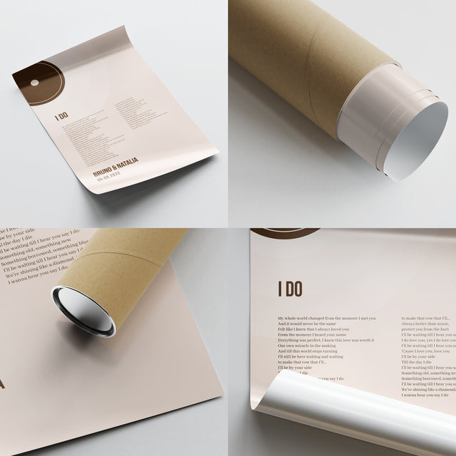 Custom Song Lyrics Print, Pastel Sand Vinyl Record Wall Art