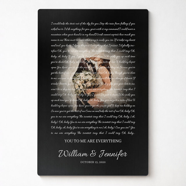 Personalized Song Lyrics & Photo Metal Print