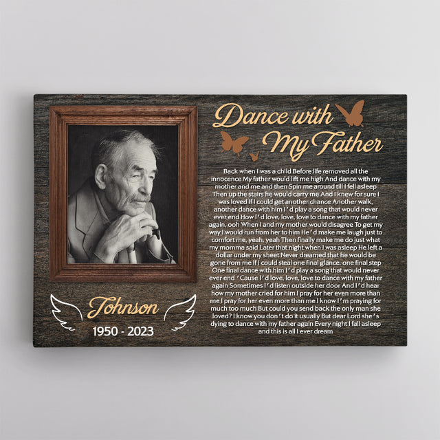 Personalized Memorial Canvas with Frame, Song Lyrics On Canvas