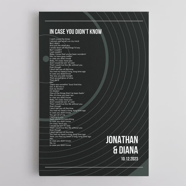 Personalized Classic Vinyl Record Canvas, Custom Song And Name