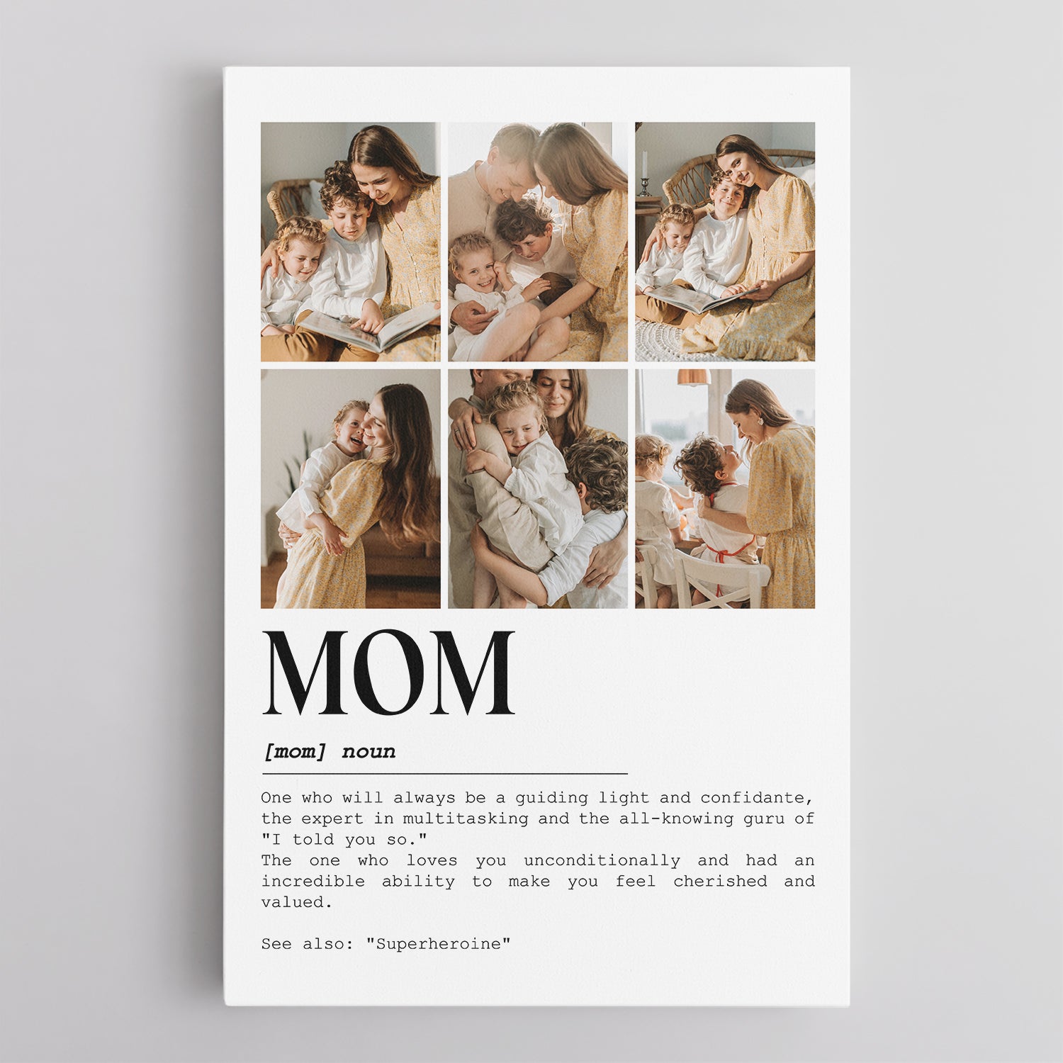 Custom Mom Definition Photo Collage Canvas Wall Art