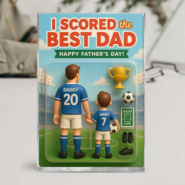 I Scored the Best Dad – Custom Soccer-Themed Acrylic Plaque