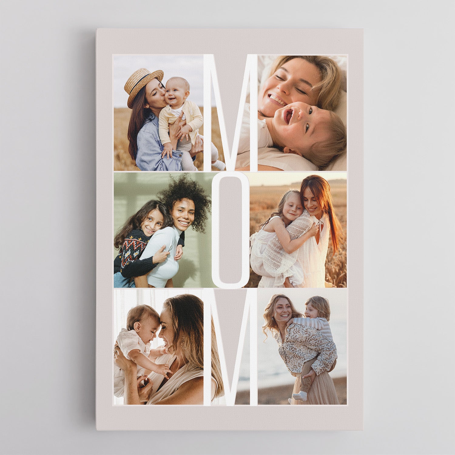 Mom Photo Collage Canvas Wall Art Custom 6 Pictures