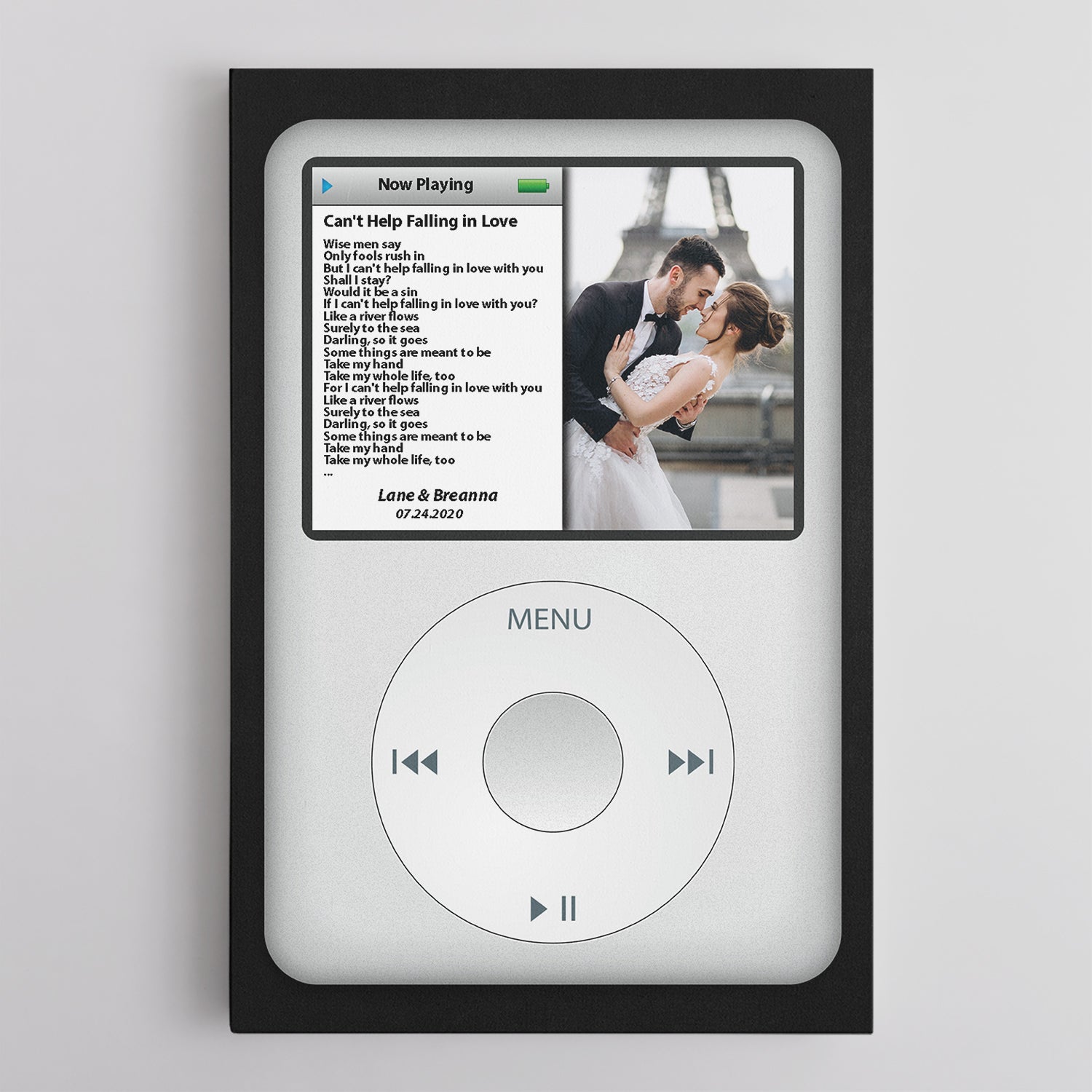 Custom Song Lyrics, Custom Photo And Text, iPod Classic, Canvas